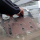 Precision water jet cutting of 6mm steel