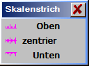 Skalenstrich oben zentriert oder unten