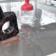 Water Jet cutting a natural stone with 60mm thickness