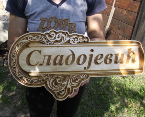 CNC carving wooden signs