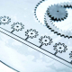 Gear wheels cut into stainless steel sheet on the Water Jet Cutting Machine