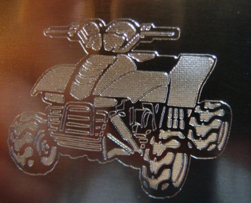 Scratch engraving quad bike