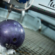 Water jet cutting a bowling ball